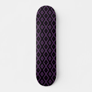 Skateboard Motif en diamant noir et violet foncé