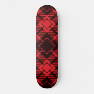 Skateboard Motif en diamant rouge Tartan