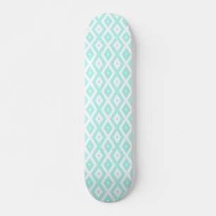Skateboard Motif en diamant Turquoise et blanc