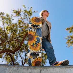 Skateboard Motif esthétique Happy Sunflowers