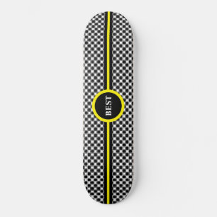 Skateboard Motif et calligraphie noir et blanc