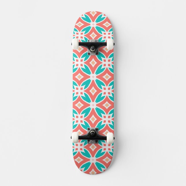 Skateboard Motif ethnique multicolore (Recto)