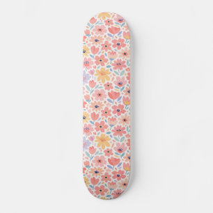 Skateboard Motif floral abstrait moderne