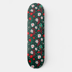 Skateboard Motif floral coloré