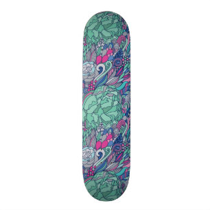 Skateboard Motif floral coloré de griffonnage