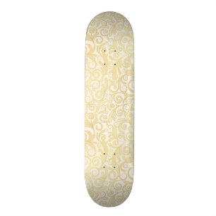 Skateboard Motif floral de feuille d'or
