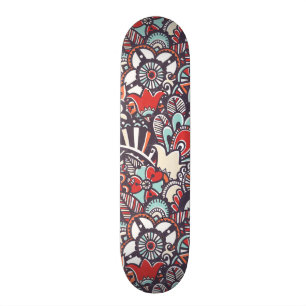 Skateboard Motif floral de griffonnage de Paisley