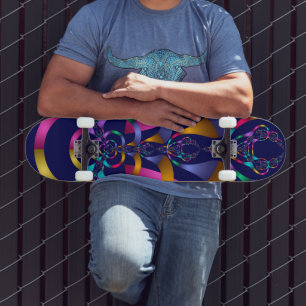 Skateboard Motif géométrique Abstrait coloré