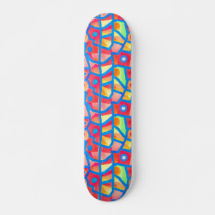 Skateboard Motif géométrique abstrait coloré Rue audacieuse A