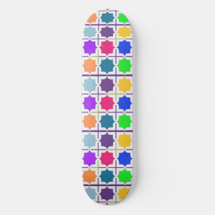 Skateboard Motif géométrique abstrait vif en couleurs vives