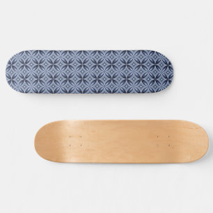 Skateboard Motif géométrique bleu style rétro