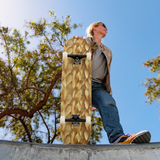 Skateboard Motif Gold Abstrait (Extérieur 1)