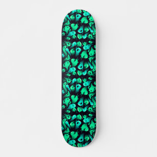 Skateboard Motif Green Neon Ghost