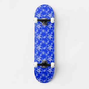 Skateboard Motif hawaïen de l'Hibiscus bleu