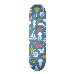 Skateboard Motif marin de symboles