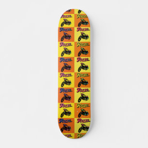 Skateboard Motif moto retro les années 70 partie