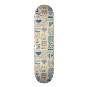 Skateboard Motif nautique de journal