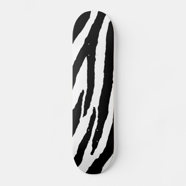 Skateboard Motif noir et blanc à la mode de zèbre (Recto)