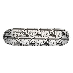 Skateboard Motif noir et blanc d'art déco