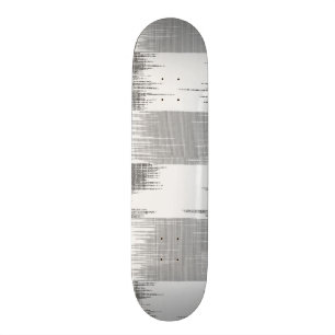 Skateboard Motif noir moderne d'ikat de blanc gris