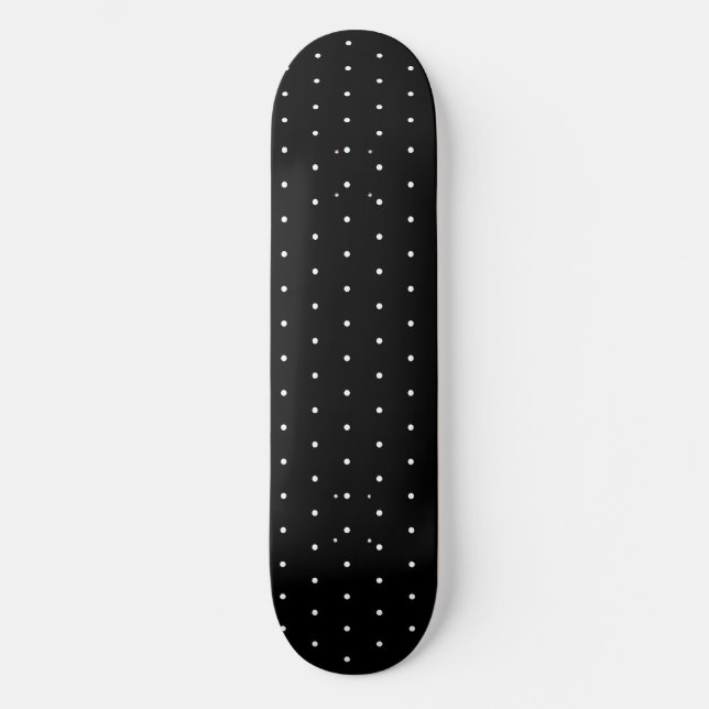 Skateboard Motif Pois minuscule noir et blanc Preppy (Recto)