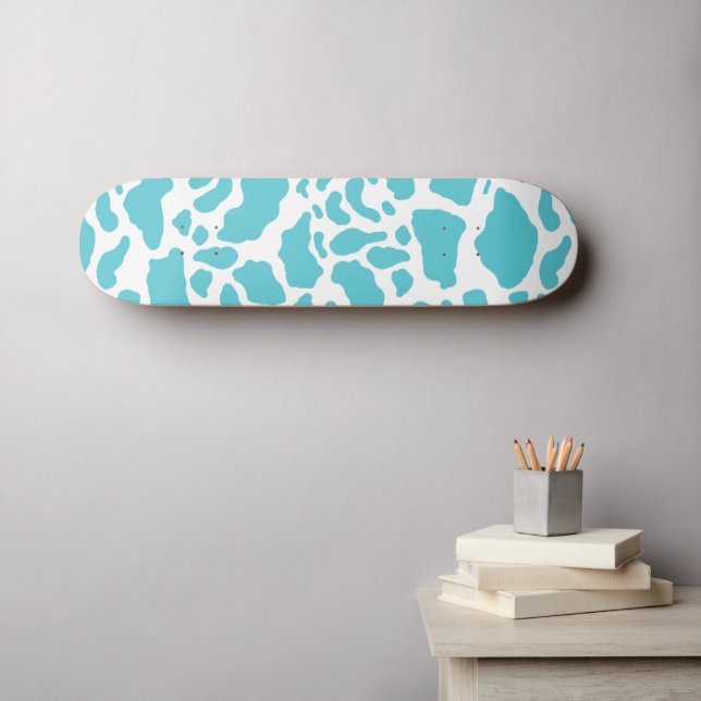 Skateboard Motif Poster de animal Aqua Cow Spots (Art mural (Horz))