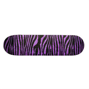 Skateboard Motif pourpre de rayure de zèbre (parties