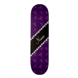Skateboard Motif pourpre nommé personnalisé de licorne