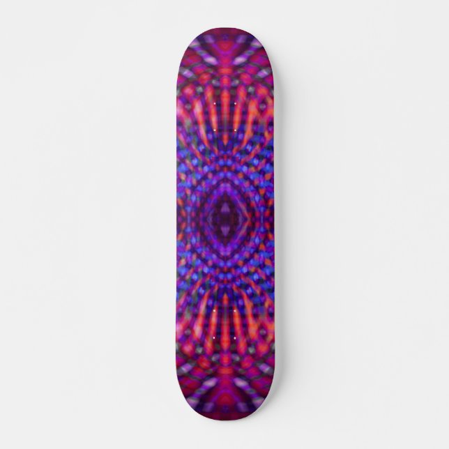 Skateboard Motif psychédélique coloré (Devant)