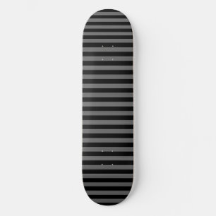 Skateboard Motif Rayures Noir Gris
