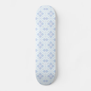 Skateboard Motif répétitif floral géométrique bleu pastel