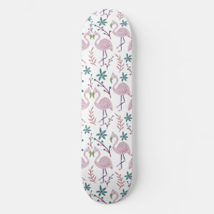 Skateboard Motif rose flamingo sans couture sur arrière - pla