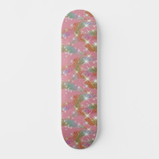 Skateboard Motif scintillant de faux paillettes d'arc-en-ciel