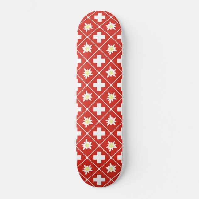 Skateboard motif Suisse Edelweiss (Recto)