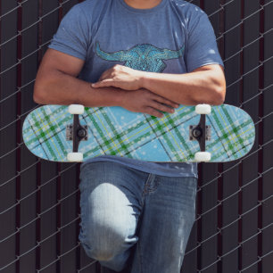 Skateboard Motif Tartan à carreaux de neige hivernale