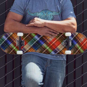 Skateboard Motif Tartan Plaid Flannel Multicolore