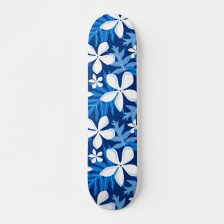 SKATEBOARD MOTIF TIARE EN BLEU