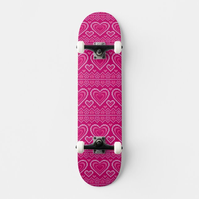 Skateboard Motif tricoté par Saint-Valentin 2 (Recto)