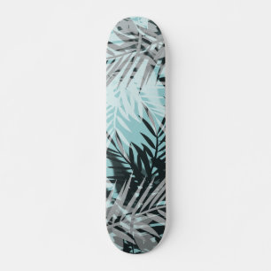Skateboard Motif tropical bleu clair