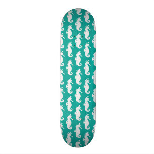 Skateboard Motif turquoise 1 d'hippocampe
