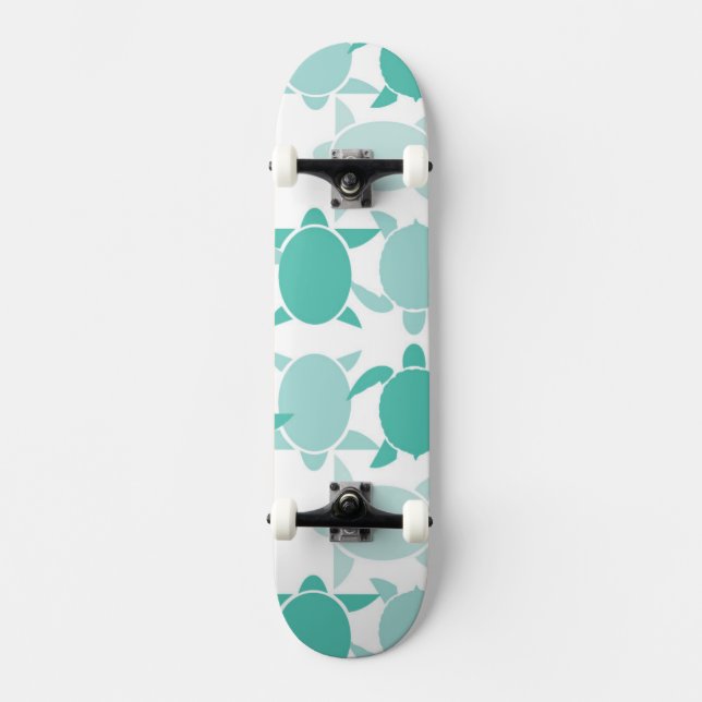 Skateboard Motif turquoise de tortue (Recto)