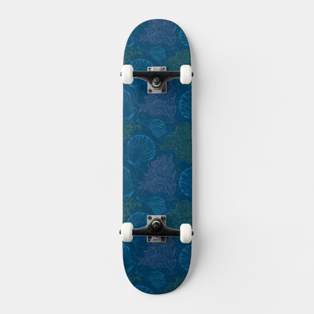 Skateboard Motif vintage de mer (Recto)