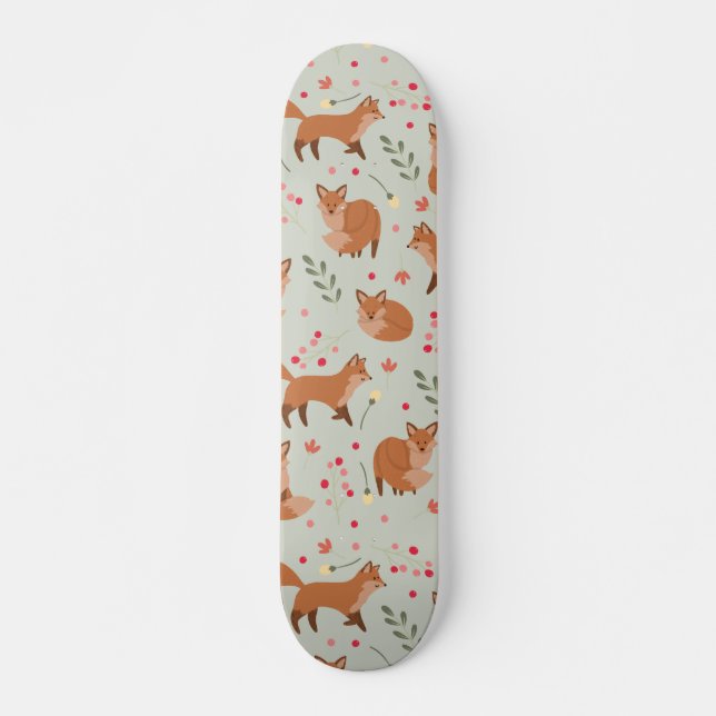 Skateboard Motif Whimsical Fox (Devant)