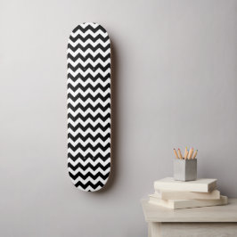 Skateboard Motif Zigzag noir et blanc, Motif Chevron