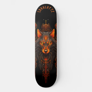 Skateboard Motifs Tribaux de Loup-Garou Mythique Fantastique