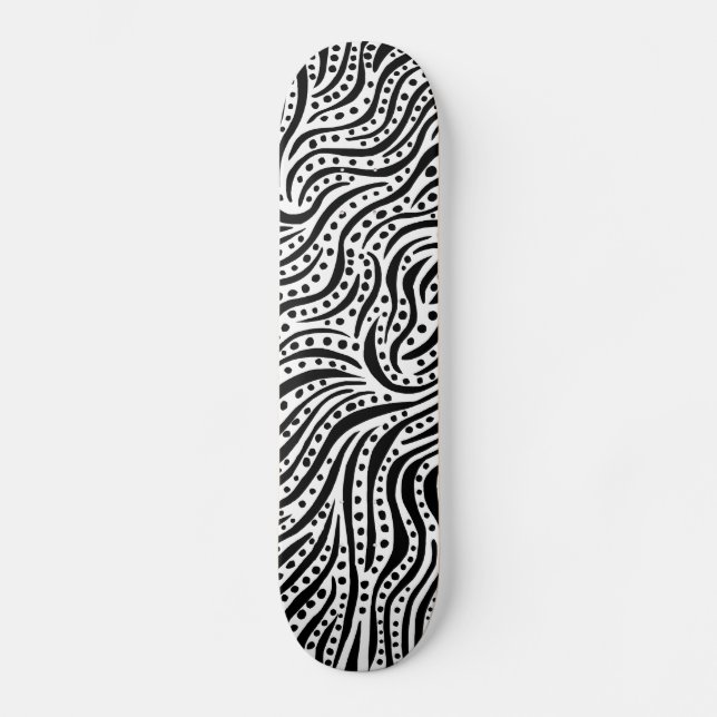 Skateboard Motion sur l'eau - Noir sur blanc (Recto)