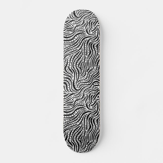 Skateboard Motion sur l'eau v2 - Noir sur blanc (Recto)