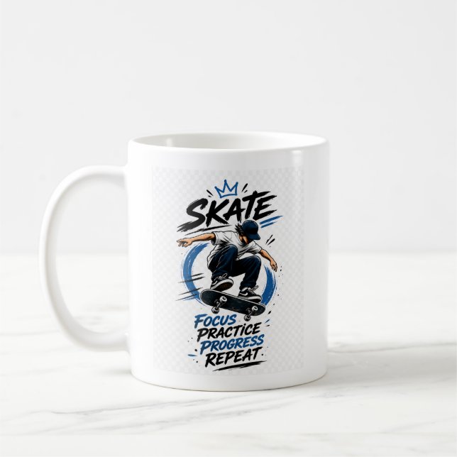 Skateboard-Motivationsdesign  Kaffeetasse (Links)