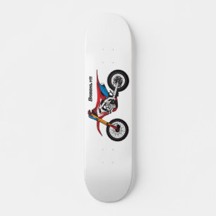 Skateboard Moto à salissures rouges
