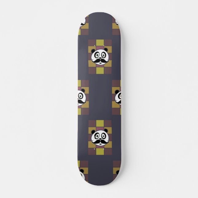 Skateboard Moustache Panda 3 (Devant)